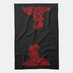Little red Dragon Tea Towel