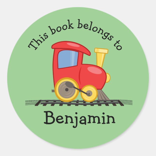 Little Red Engine Bookplate Sticker (Front)