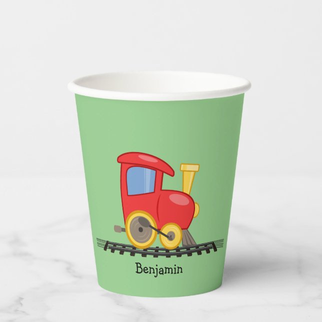 Little Red Engine Design Paper Cup (Front)