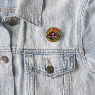 Little Red Fairy House  3 Cm Round Badge