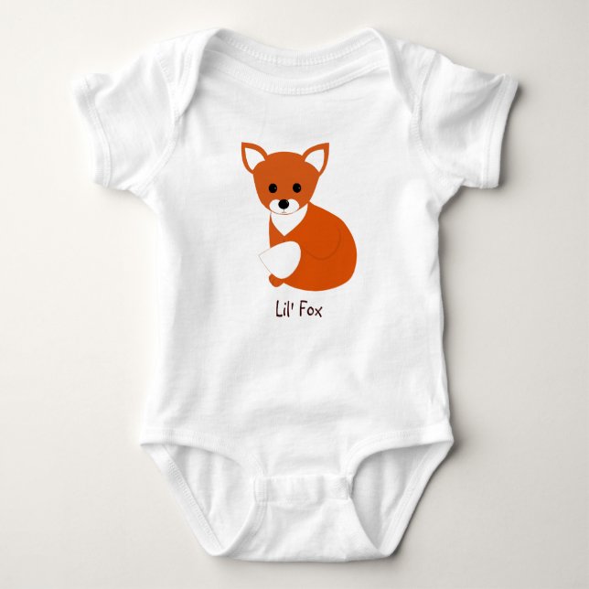 Little Red Fox Baby Bodysuit (Front)