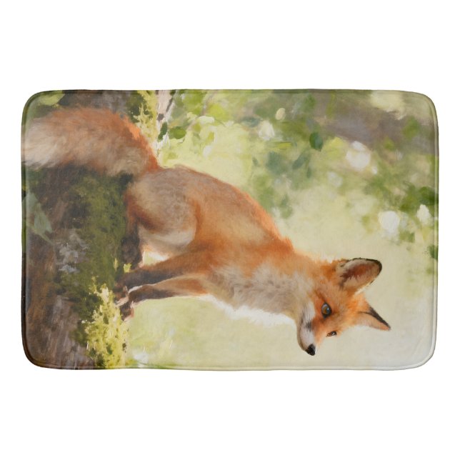 Little Red Fox Bath Mat (Front)