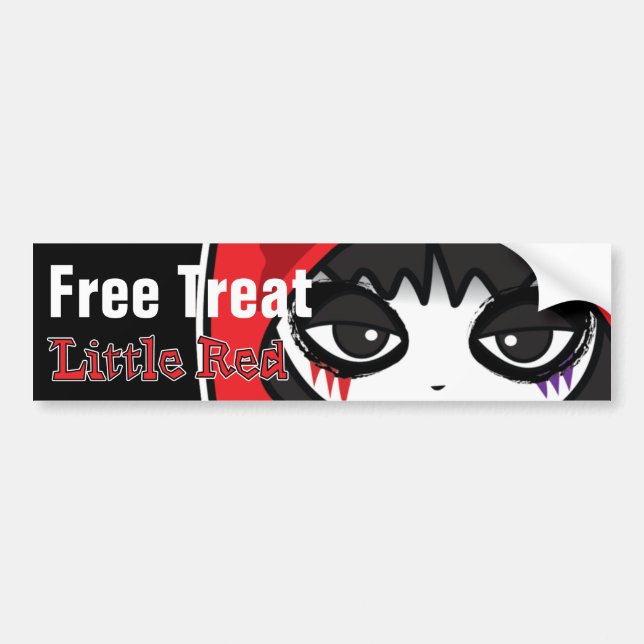 Little Red Free Treat Bumper Sticker (Front)