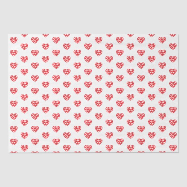 Little Red Hearts Tissue Paper (Front)