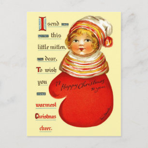 Little Red Mitten Girl Postcard