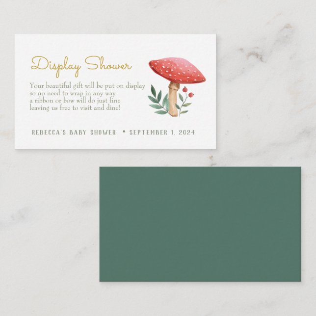 Little Red mushroom Display Shower Enclosure Card (Front/Back)