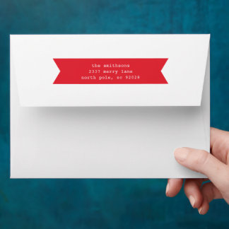 Little Red Ribbon Return Address Holiday Envelope