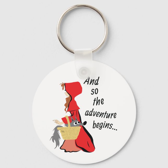 Little Red Riding Hood and Her Wolf Pup Key Ring (Front)