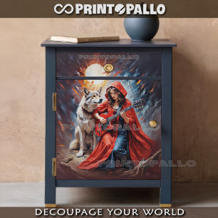 Little red riding hood and the wolf Rock Band Tissue Paper