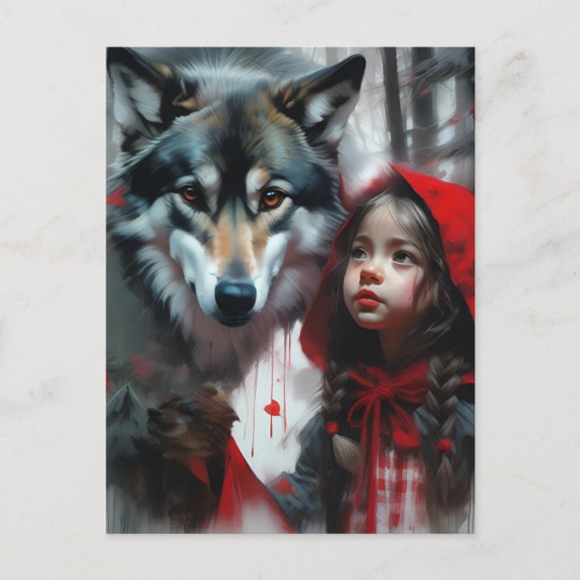 Little Red Riding Hood and Wolf Postcard