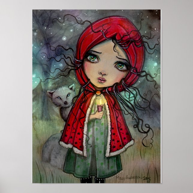 Little Red Riding Hood Big Eye Baby Doll Art Poster (Front)