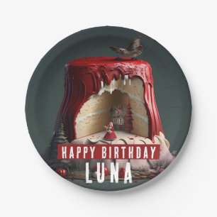 Little Red Riding Hood Birthday Cake -  Paper Plate