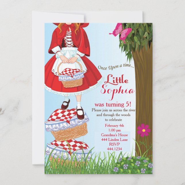 Little Red Riding Hood Birthday Invitations (Front)