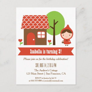 Little Red Riding Hood Birthday Party Invitations