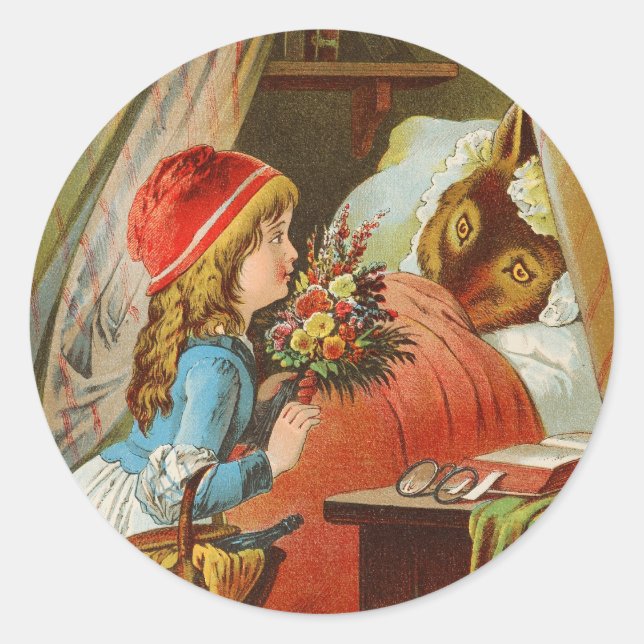 Little Red Riding Hood by Carl Offterdinger Classic Round Sticker (Front)
