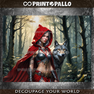 Little Red Riding Hood can take care of the wolf - Wrapping Paper Sheet