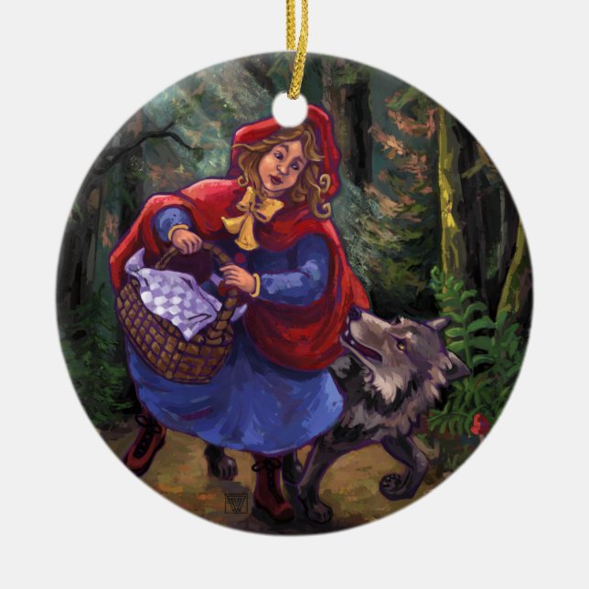 Little Red Riding Hood Ceramic Tree Decoration (Front)