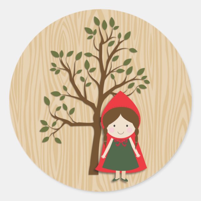 Little Red Riding Hood Classic Round Sticker (Front)
