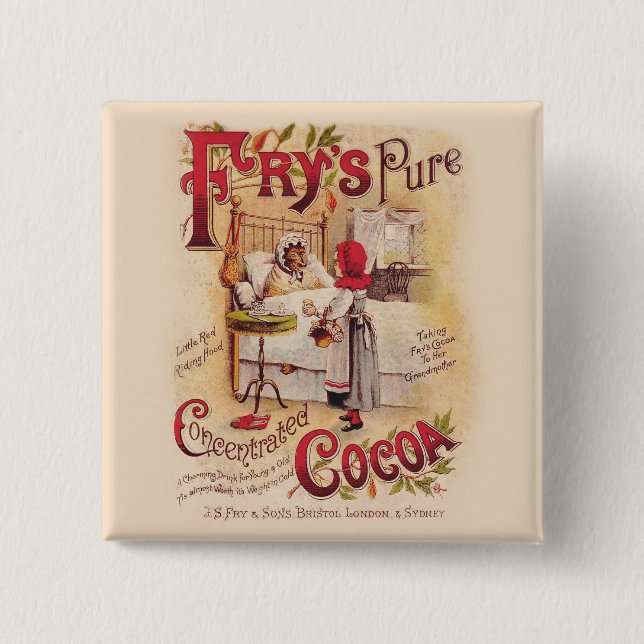 Little Red Riding Hood Cocoa 15 Cm Square Badge (Front)