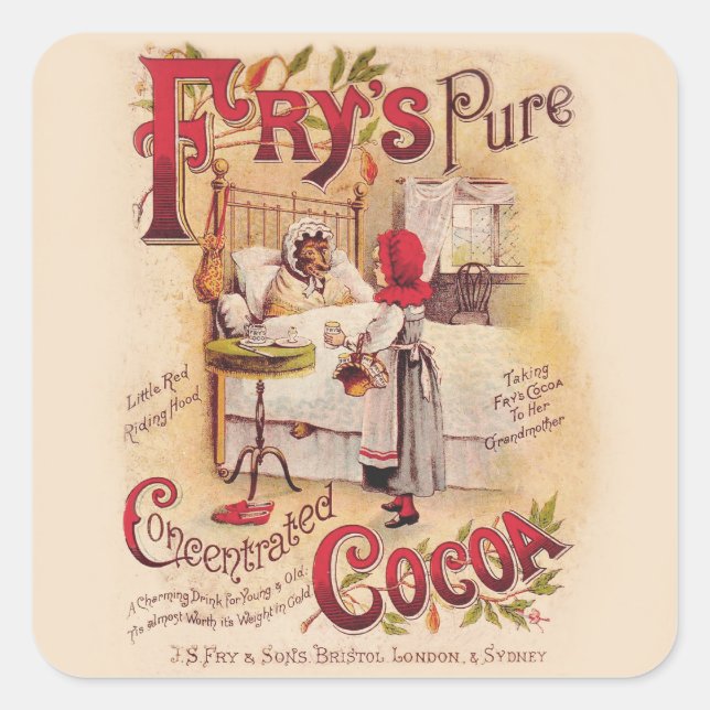 Little Red Riding Hood Cocoa Square Sticker (Front)