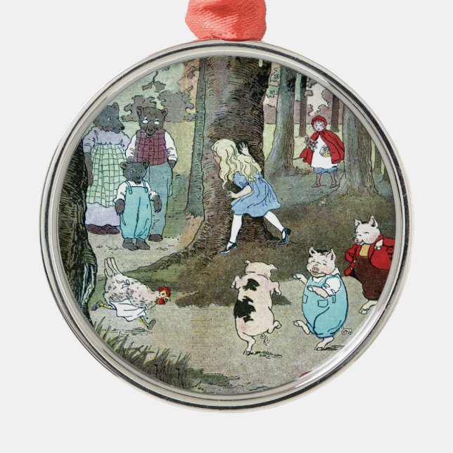 Little Red Riding Hood: End Pages Metal Tree Decoration (Front)