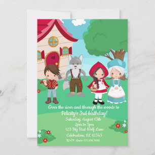 Little Red Riding Hood Fairytale Girls Birthday Invitation