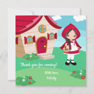 Little Red Riding Hood Fairytale Girls Birthday Thank You Card