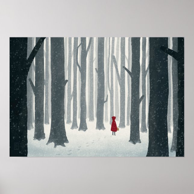 Little Red Riding Hood Illustrated Poster (Front)