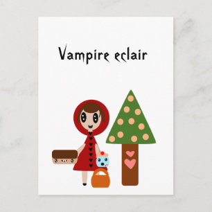 Little Red Riding Hood Meets the Vampire Eclair Postcard