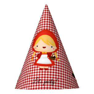 Little Red Riding Hood on Red Gingham Party Hat