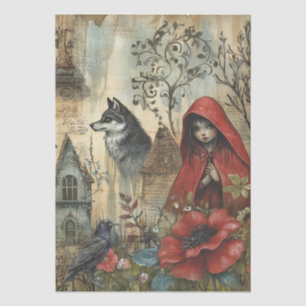 Little Red Riding Hood & Raven Themed Decoupage Tissue Paper