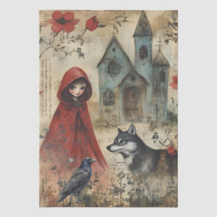 Little Red Riding Hood & Raven Themed Decoupage Tissue Paper