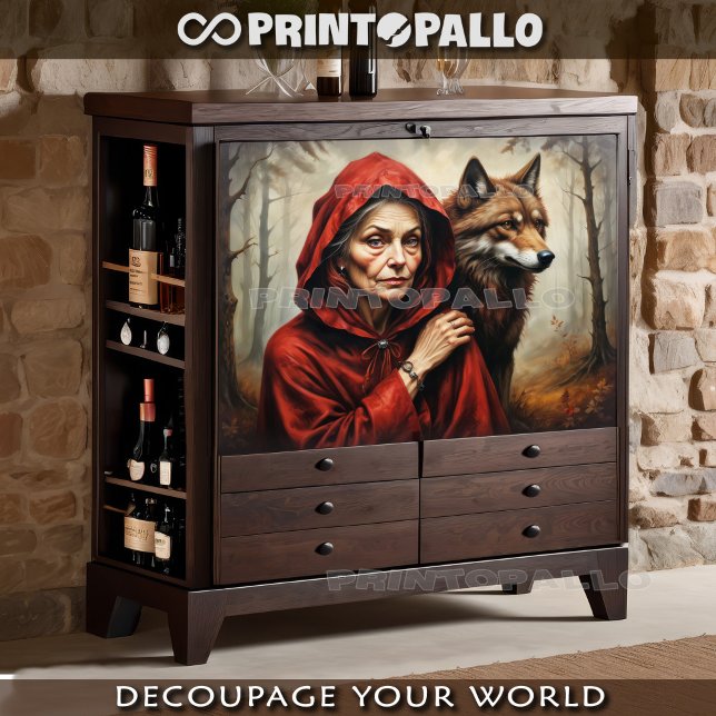 Little red riding hood, the wolf, many years later tissue paper (Creator Uploaded)