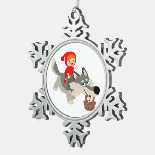 Little Red Riding Hood & The Wolf Pewter Ornament
