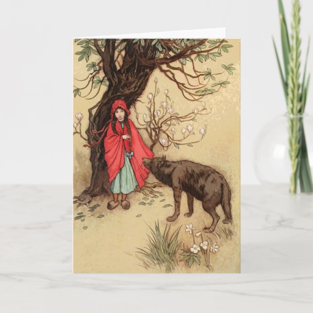 Little Red Riding Hood Vintage Fairy Tale Card (Front)