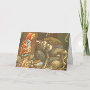 Little Red Riding Hood, Vintage Fairy Tale Card