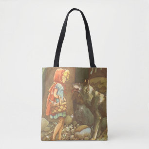 Little Red Riding Hood, Vintage Fairy Tale Tote Bag