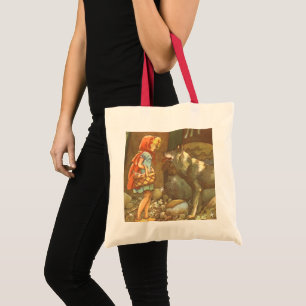Little Red Riding Hood, Vintage Fairy Tale Tote Bag