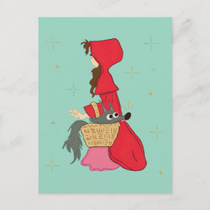 Little Red Riding Hood with Wolf in Basket Postcard
