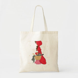 Little Red Riding Hood with Wolf in Basket Tote Bag