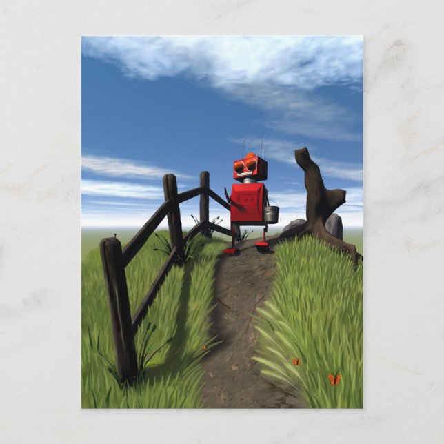 Little Red Robot Postcard (Front)
