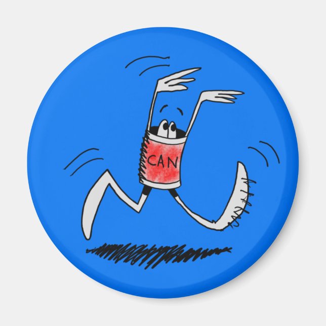 Little Red Running Can Magnet (Front)
