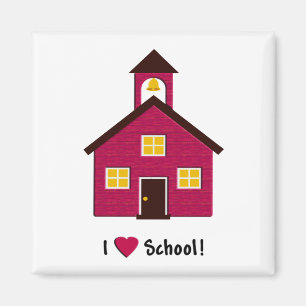 Little Red School House I Love School Magnet
