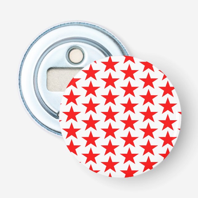 Little Red Stars Pattern Bottle Opener (Front)