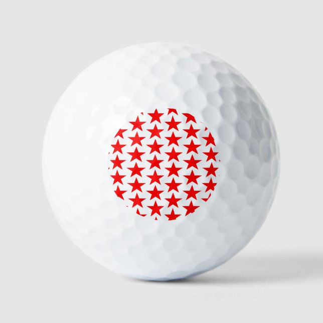 Little Red Stars Pattern Golf Balls (Front)