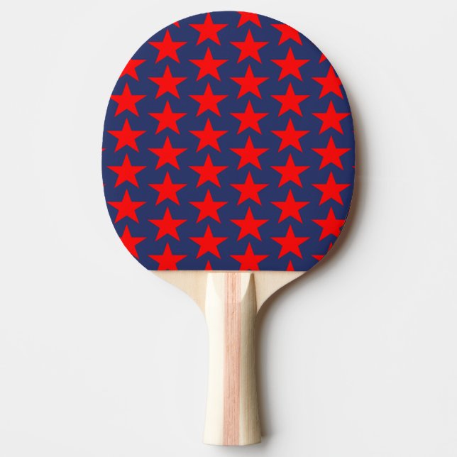 Little Red Stars Pattern Ping Pong Paddle (Front)