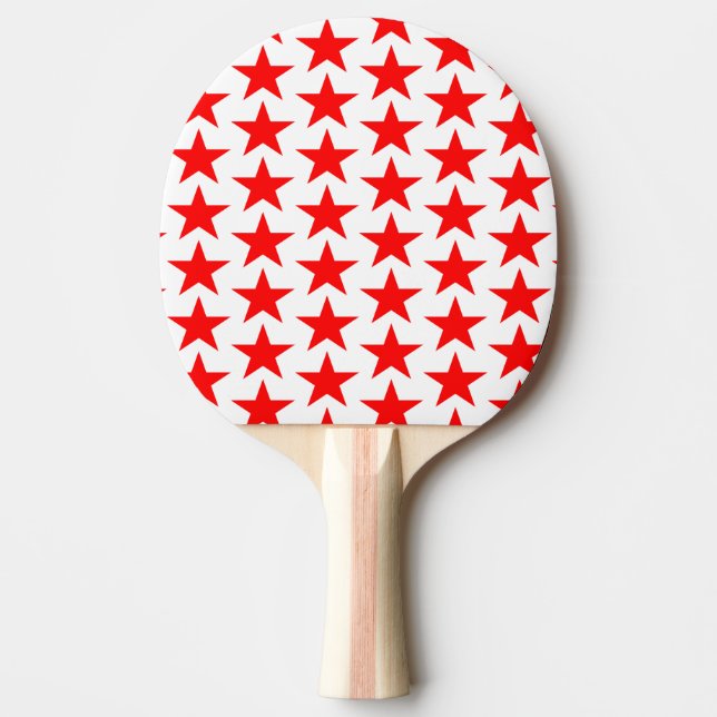 Little Red Stars Pattern Ping Pong Paddle (Front)