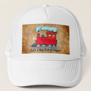Little Red Train Art "Just a Big Kid at Heart" Trucker Hat