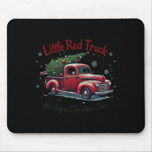 Little Red Truck Hauling A Christmas Tree Family M Mouse Pad