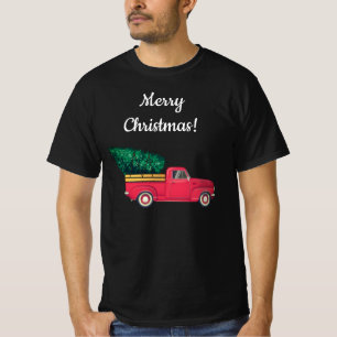 Little Red Truck hauling a Christmas Tree T-Shirt